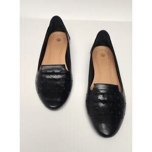 Rominz Women s Flats Shoes Comfortable Black PU Leather Ballet Flats 8/39